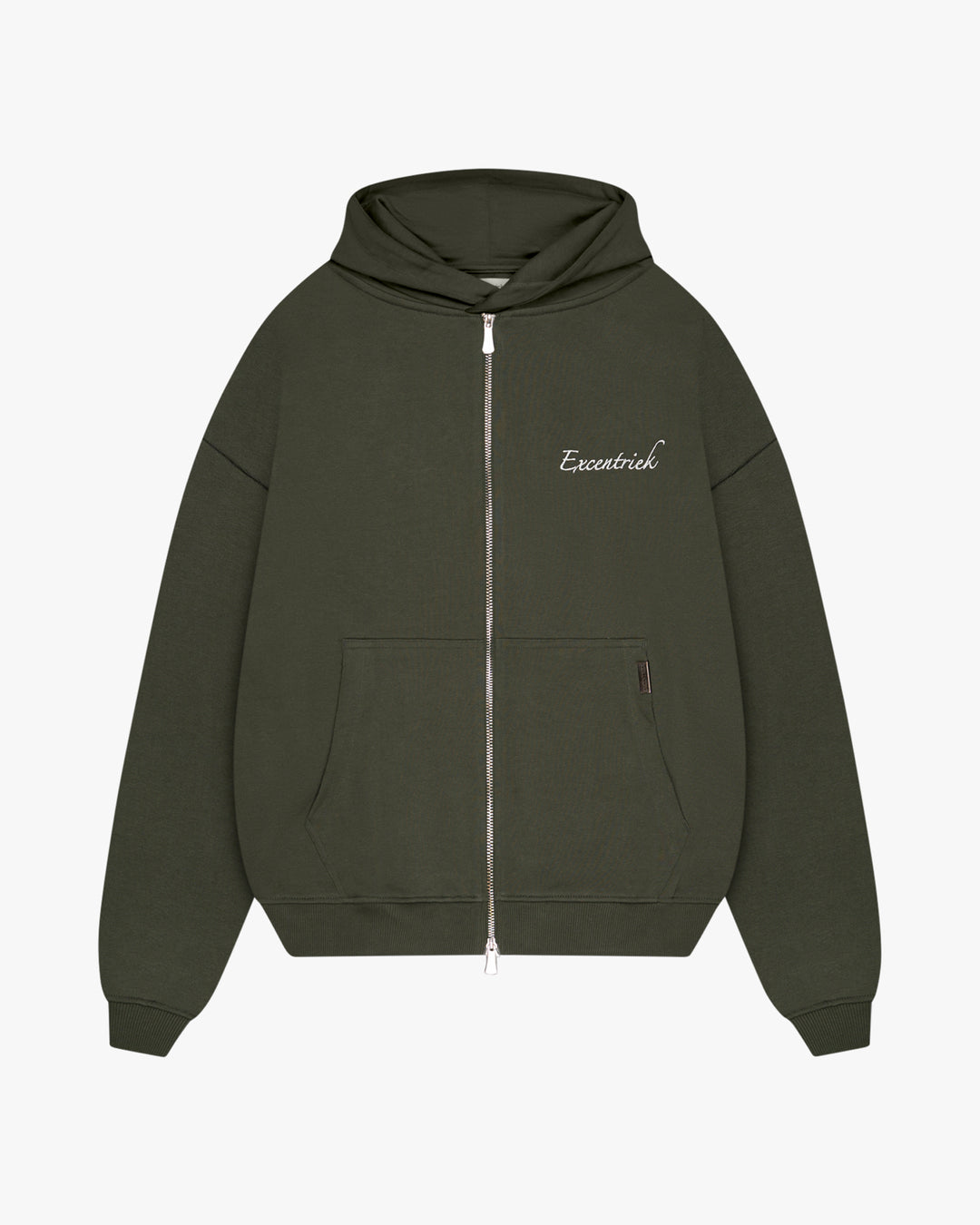 Essential Double Zipped Hoodie Forest Green