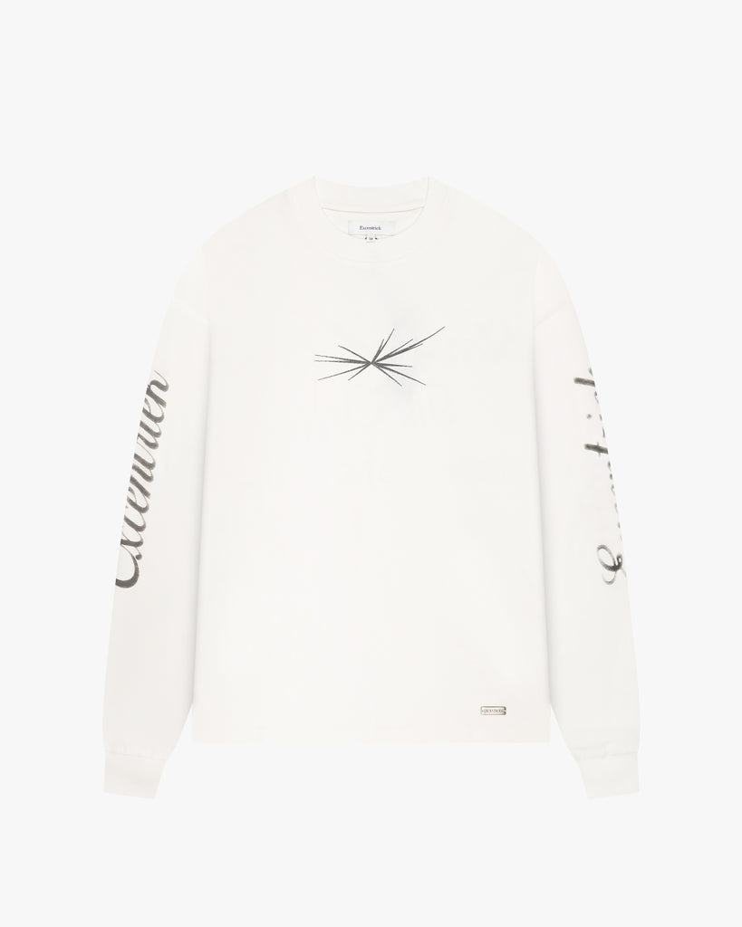 Logo Long Sleeve T-Shirt White – Excentriek
