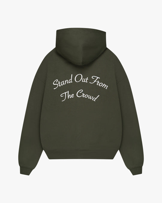 Essential Double Zipped Hoodie Forest Green