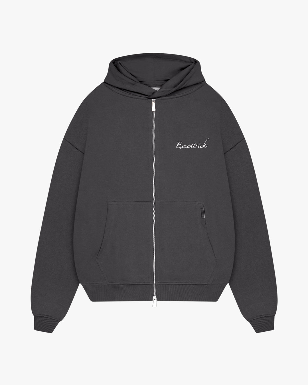 Essential Double Zipped Hoodie Fog Grey