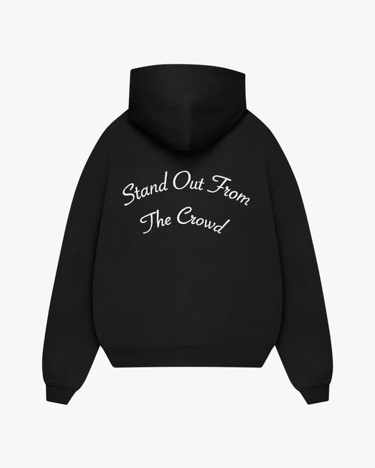 Essential Double Zipped Hoodie Deep Black