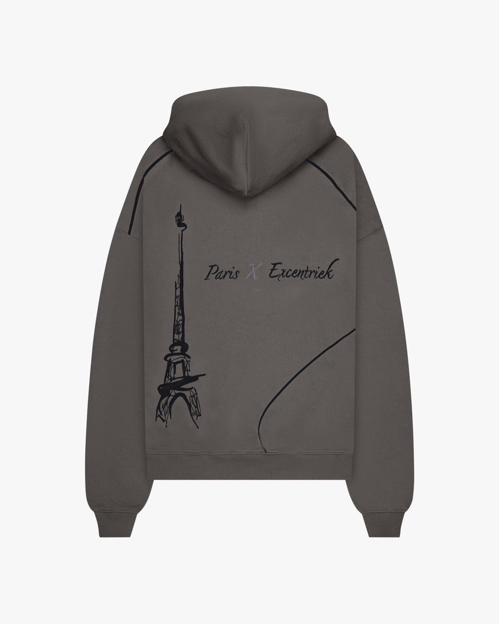 Paris X Excentriek Heavy Hoodie Storm Grey