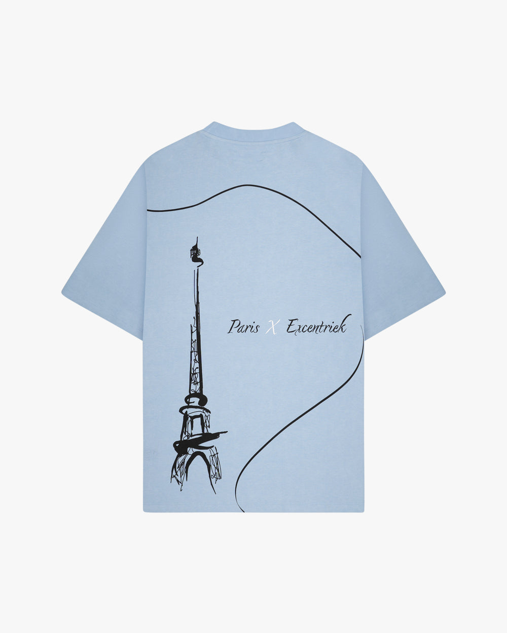 Paris X Excentriek Oversized T-Shirt Sky Blue