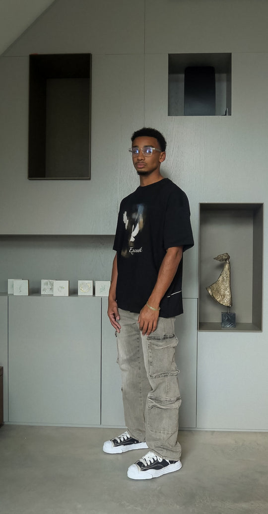 Oversized Pigeons T-shirt Deep Black
