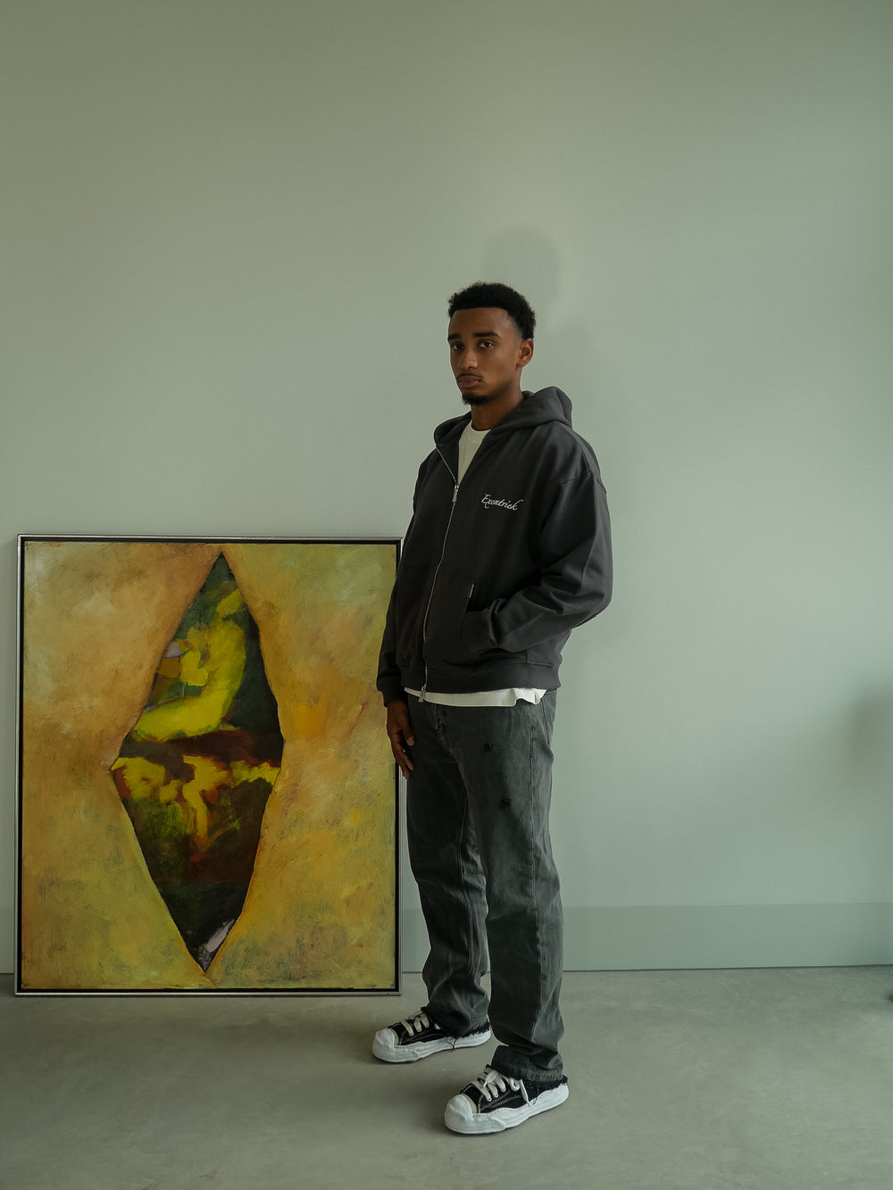 Essential Double Zipped Hoodie Fog Grey