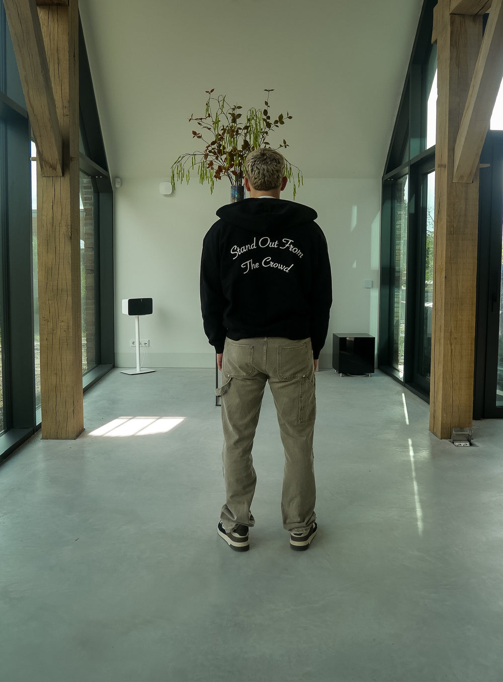 Essential Double Zipped Hoodie Deep Black