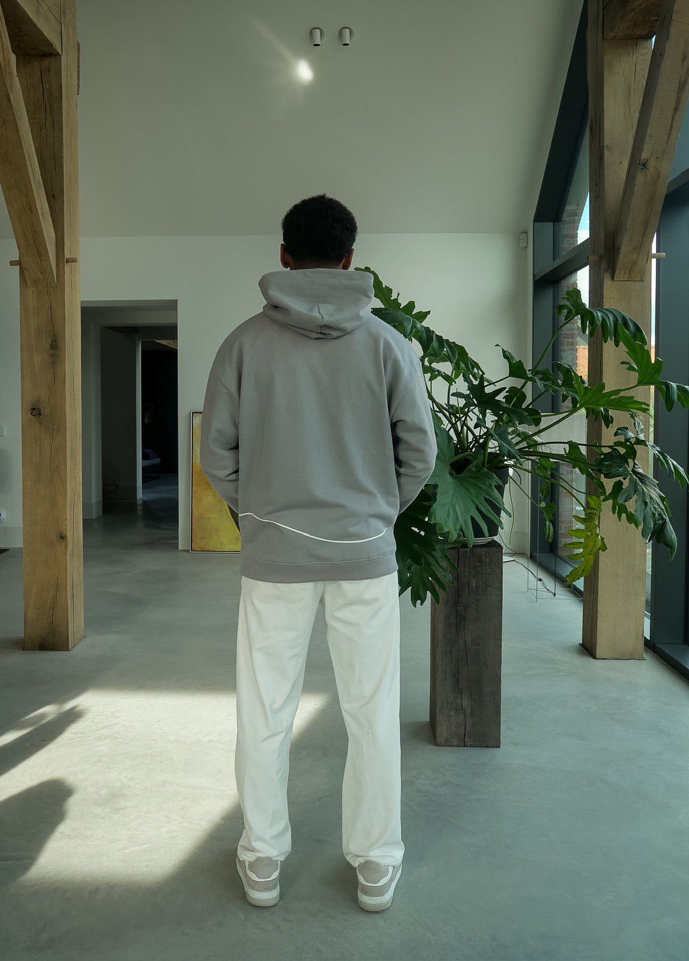 Pigeon-Moon Heavy Hoodie Smoke Grey