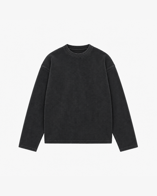 Waffle Long Sleeve | Washed Antracite