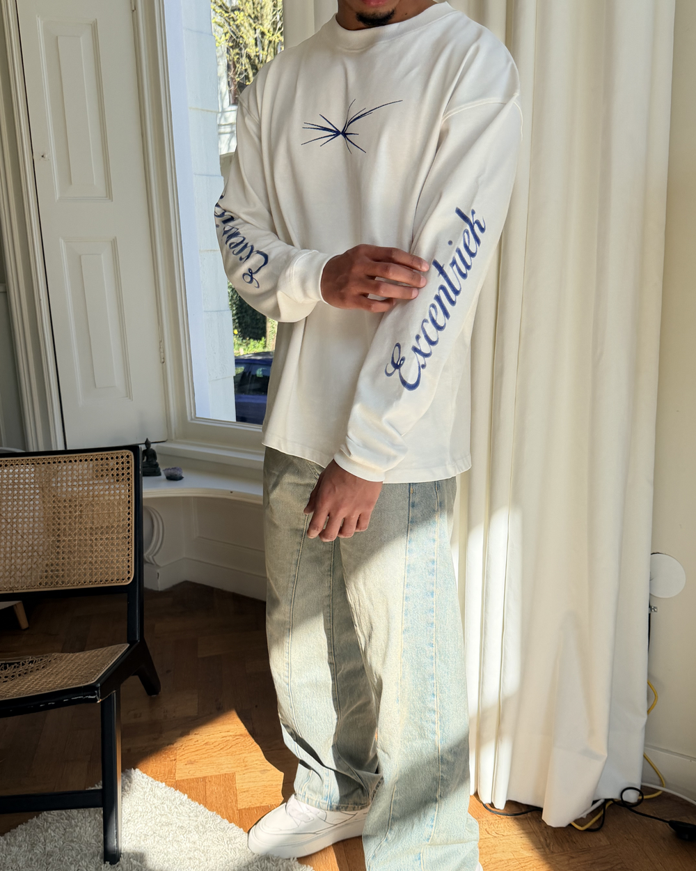 Logo Long Sleeve T-Shirt White Cobalt