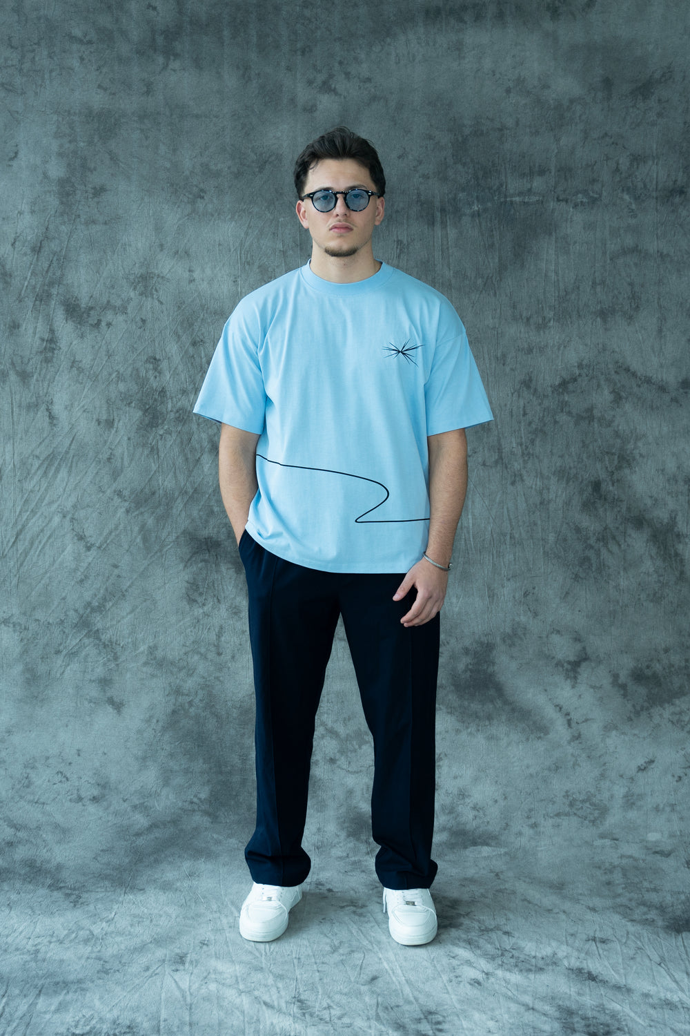Champagne oversized T-Shirt Sky Blue
