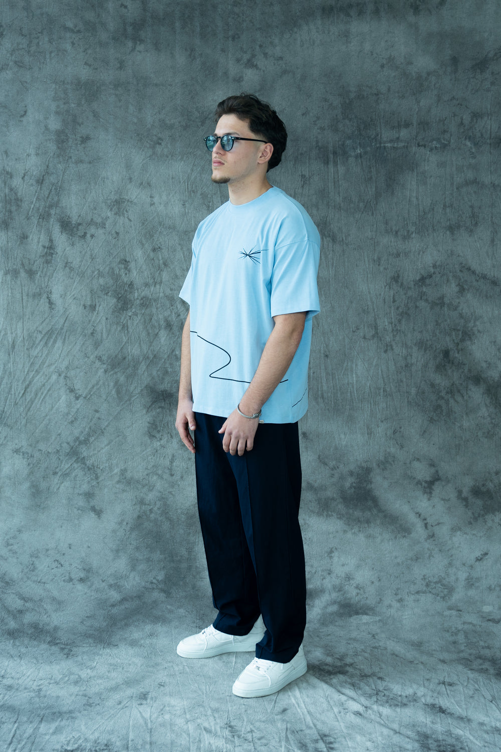 Champagne oversized T-Shirt Sky Blue