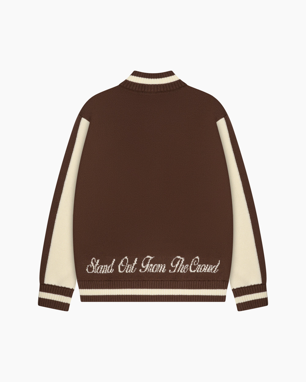 College Knitted Jacket | Cream/Brown