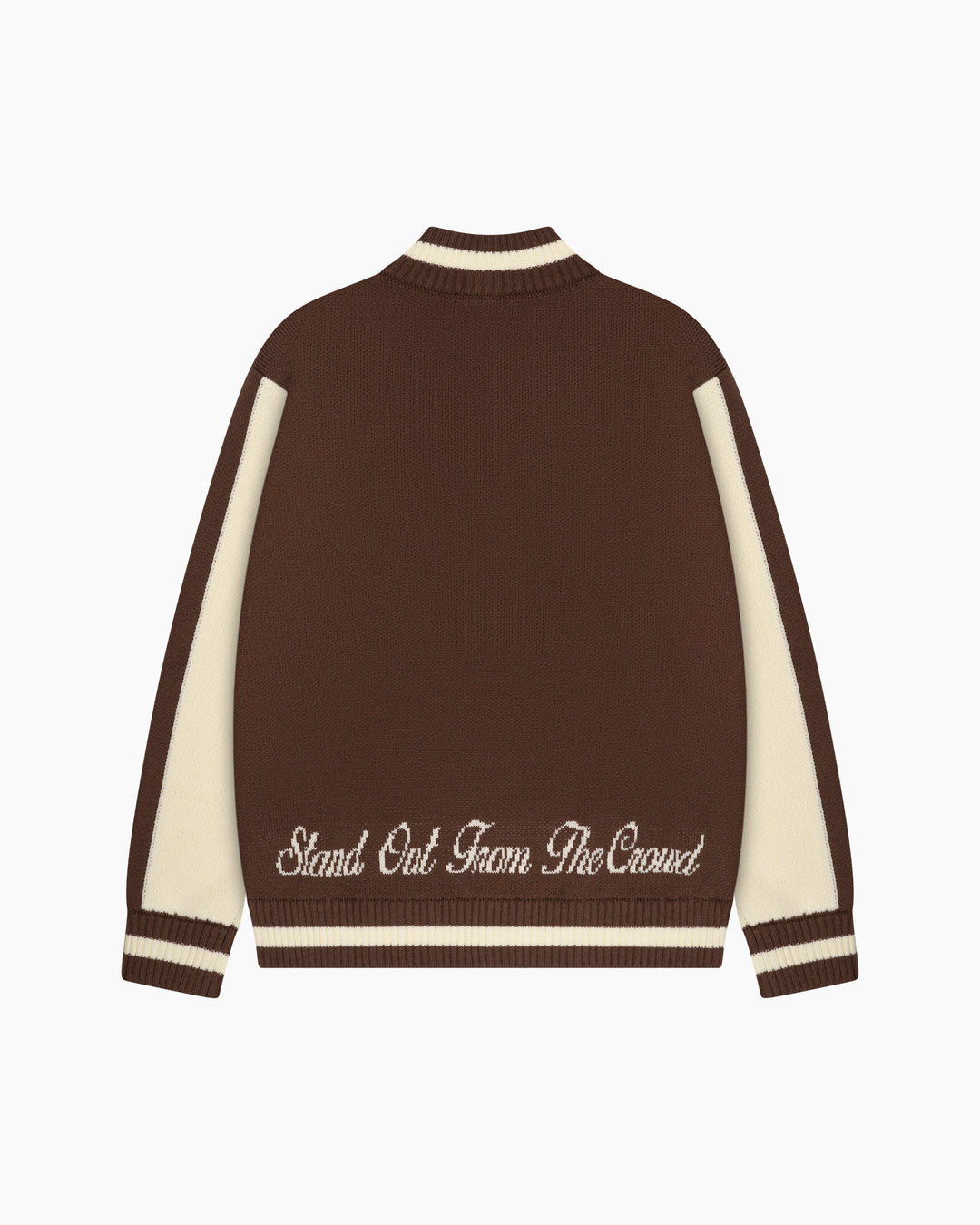 College Knitted Jacket | Cream/Brown