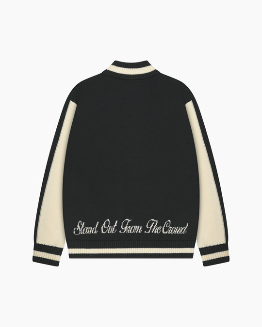 College Knitted Jacket | Black/White