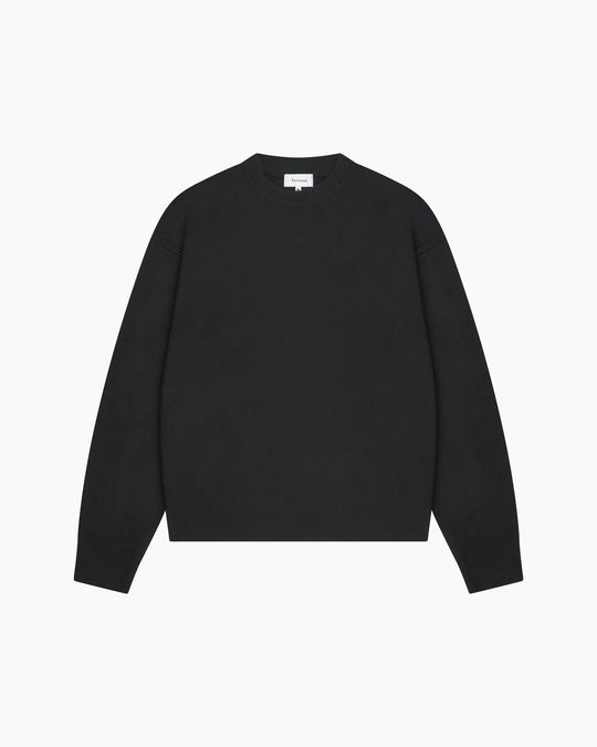 Exposed Knitted Sweater | Deep Black