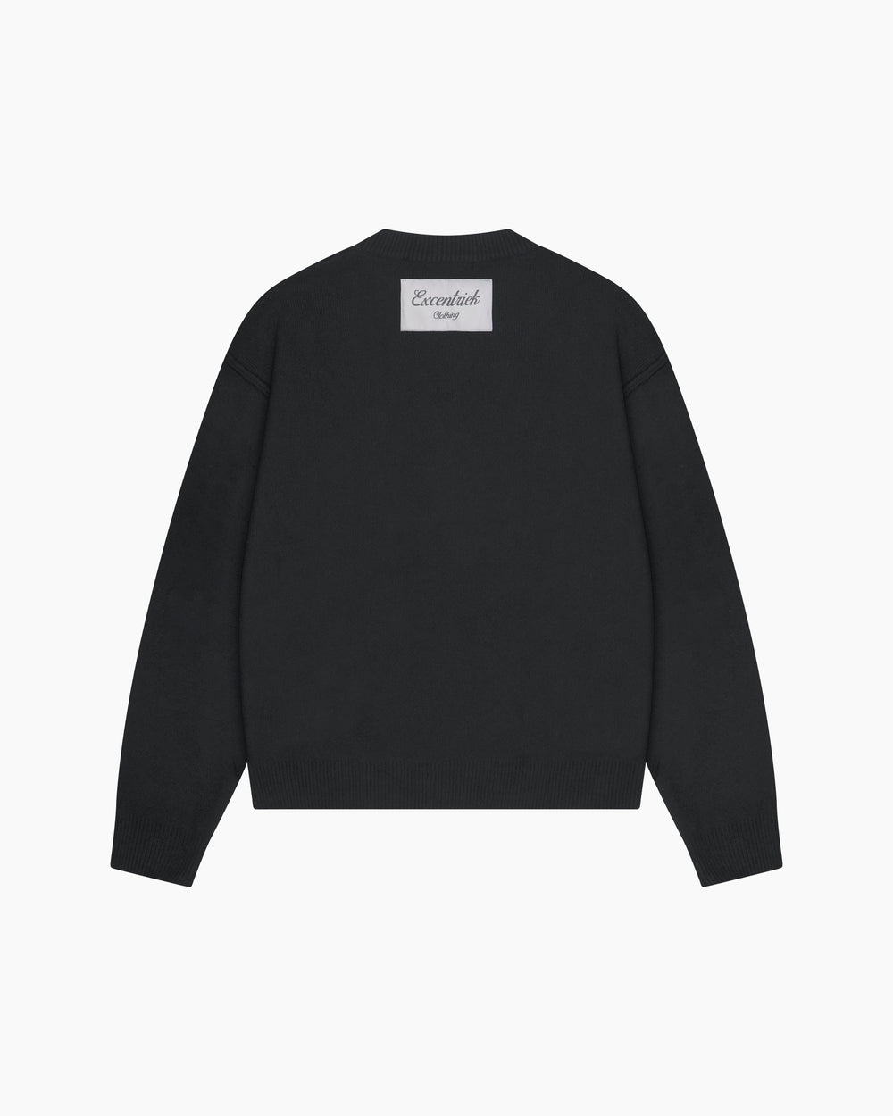 Exposed Knitted Sweater | Deep Black