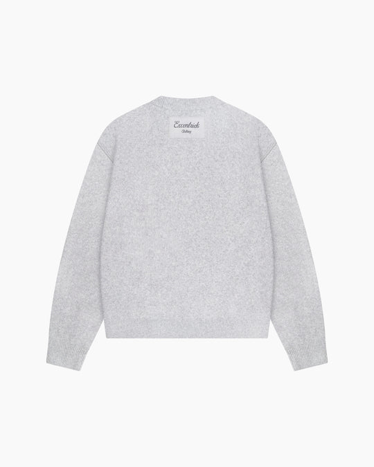 Exposed Knitted Sweater | Melange Grey