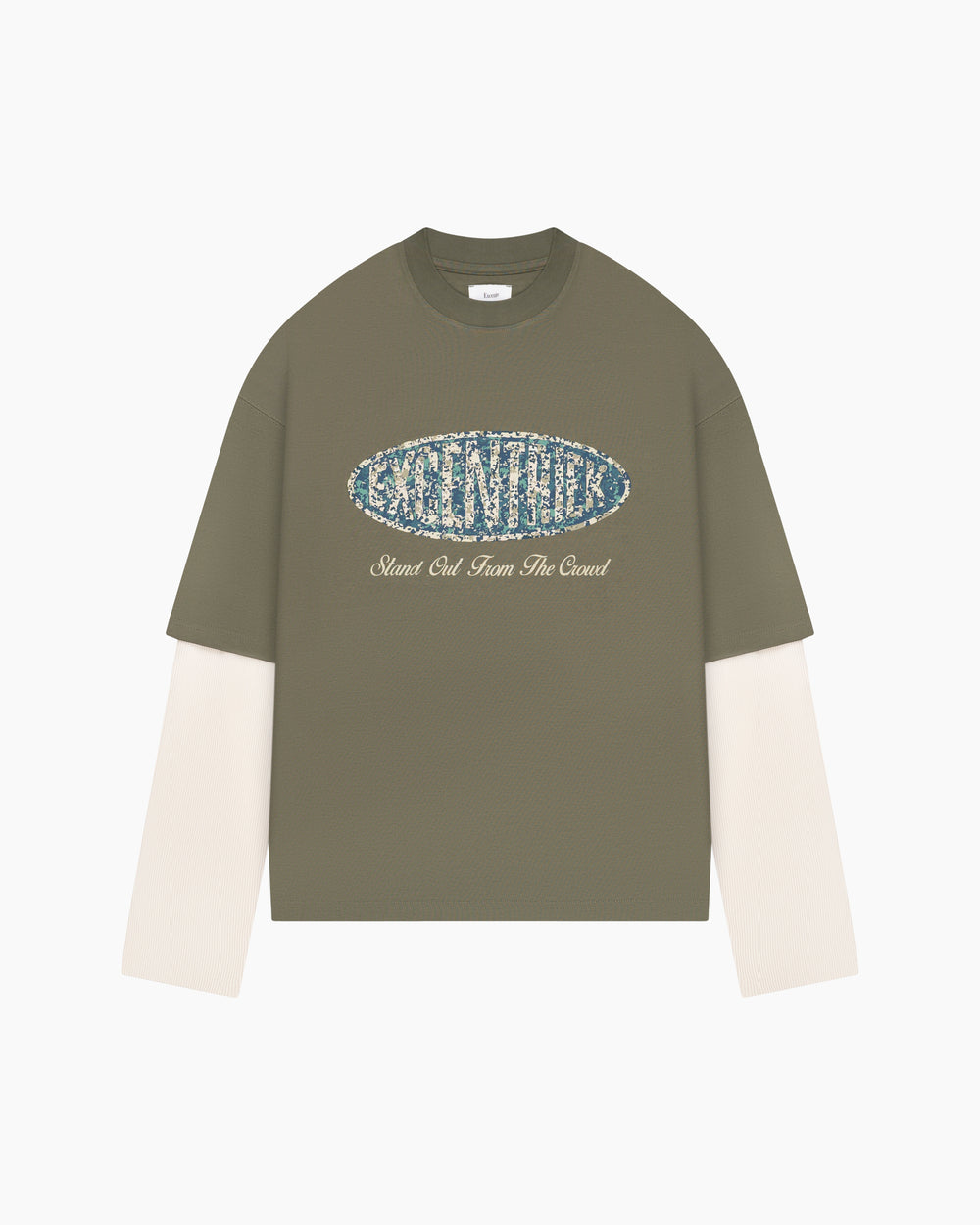 Crest Long Sleeve | Green/White