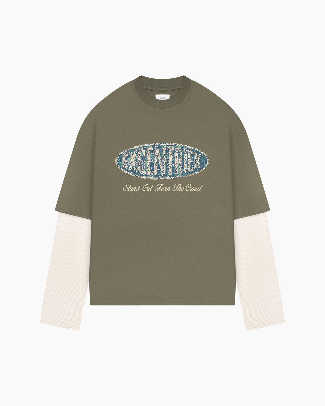 Crest Long Sleeve | Green/White