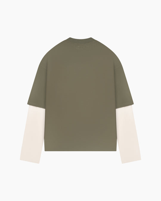Crest Long Sleeve | Green/White
