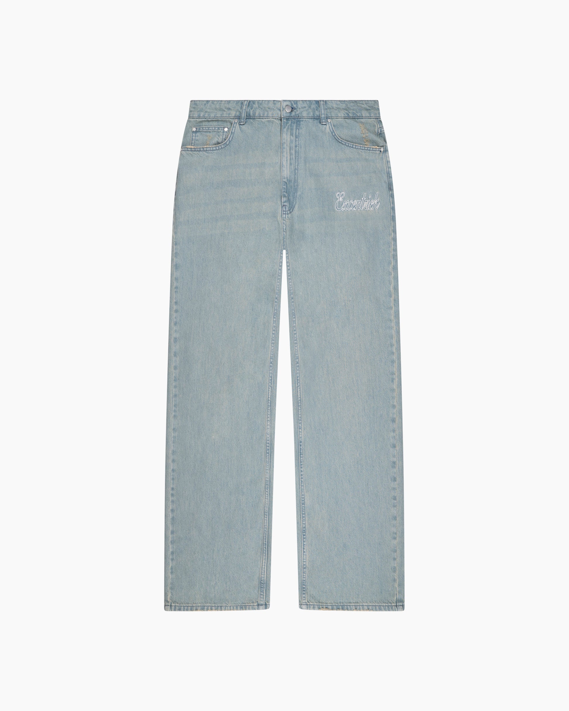 Embroided Jeans | Washed Blue