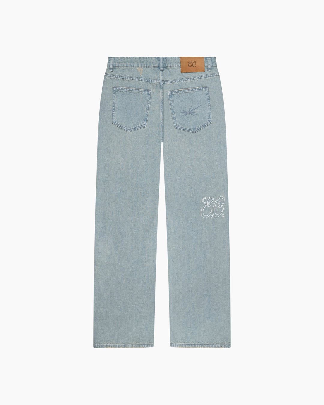 Embroided Jeans | Washed Blue