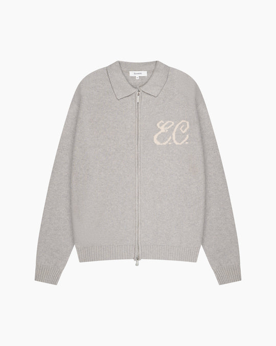 Zipped Cardigan Marble Grey