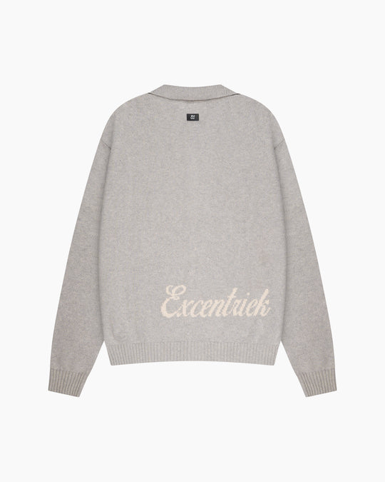Zipped Cardigan Marble Grey