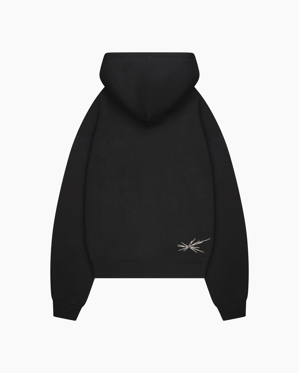 Initial Zipped Hoodie Black