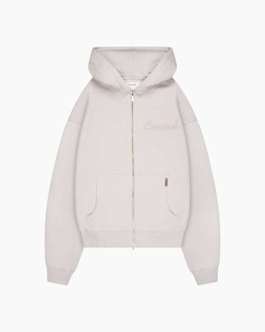 Initial Zipped Hoodie Cloud grey