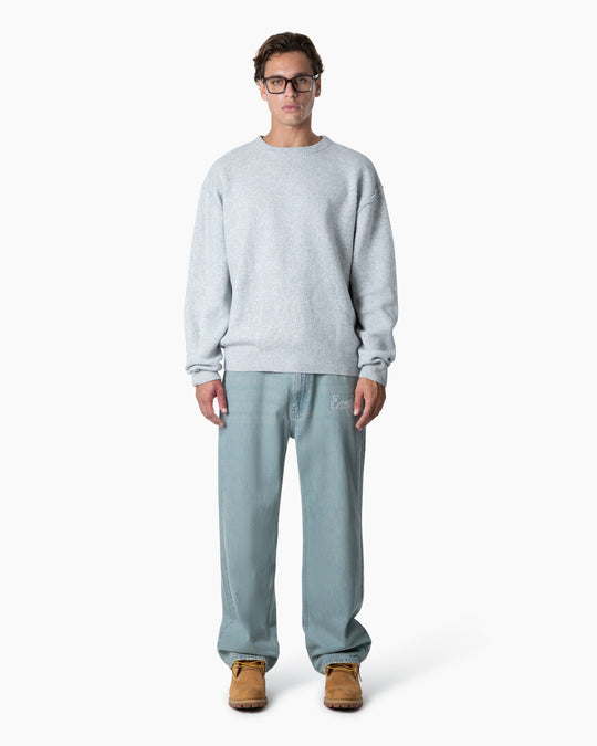 Exposed Knitted Sweater | Melange Grey