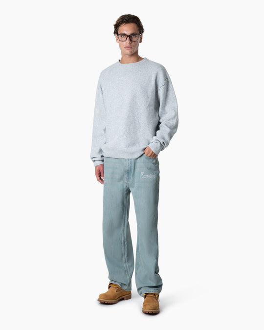 Exposed Knitted Sweater | Melange Grey