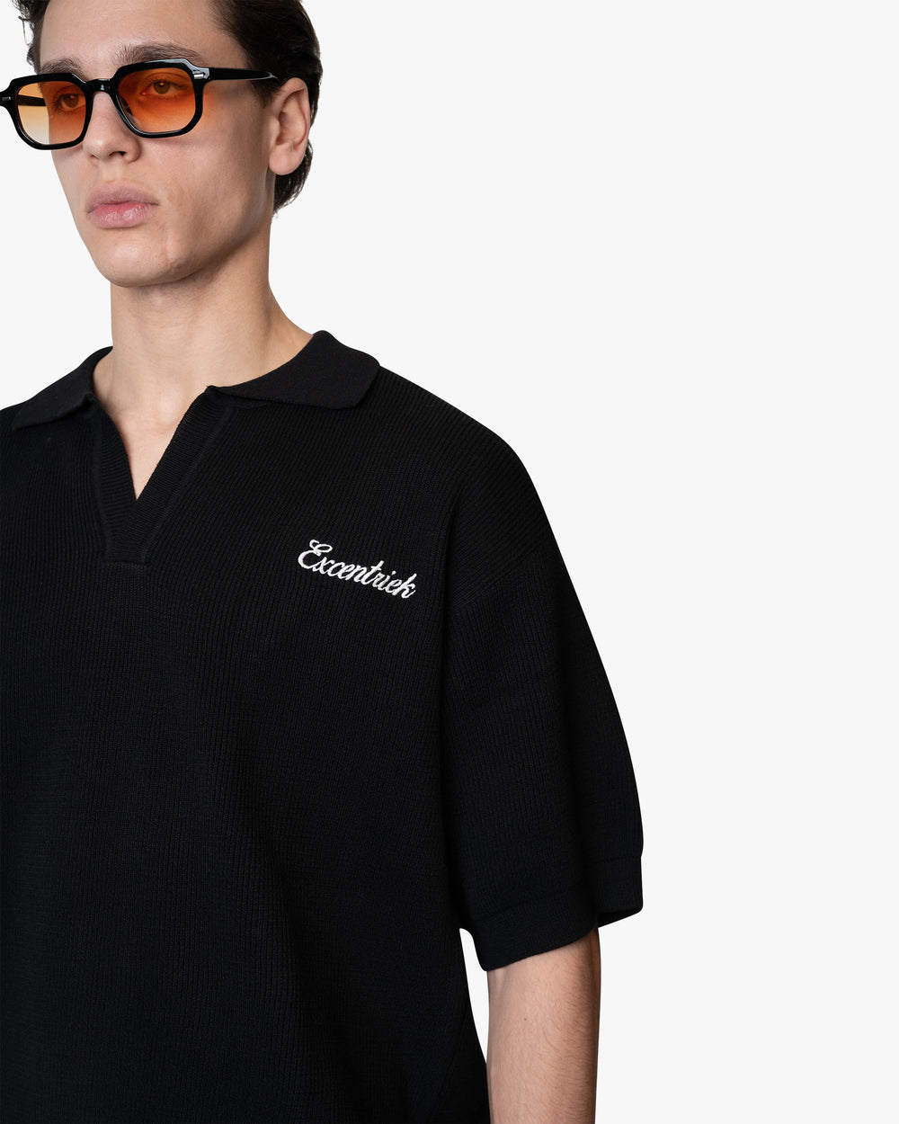 Initial Knitted Polo Deep Black