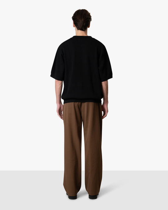 Initial Knitted Polo | Deep Black