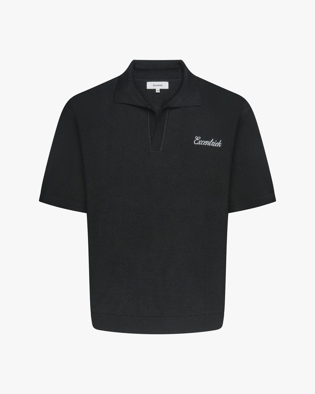 Initial Knitted Polo | Deep Black