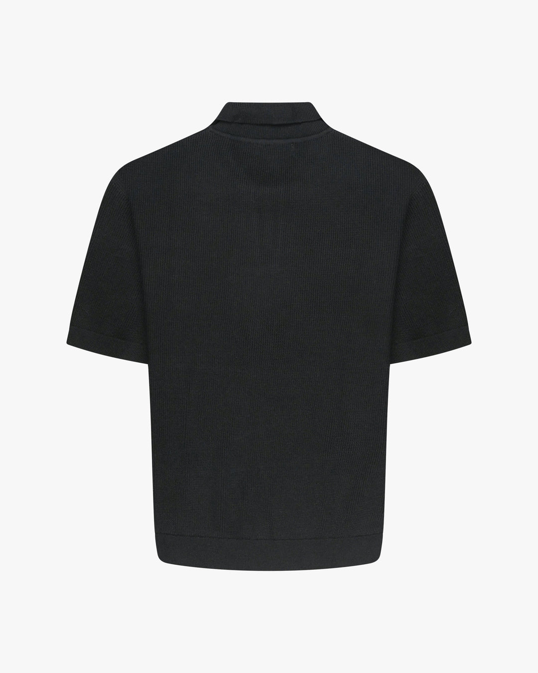 Initial Knitted Polo | Deep Black