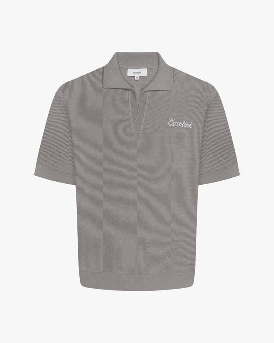 Initial Knitted Polo | Marble Grey