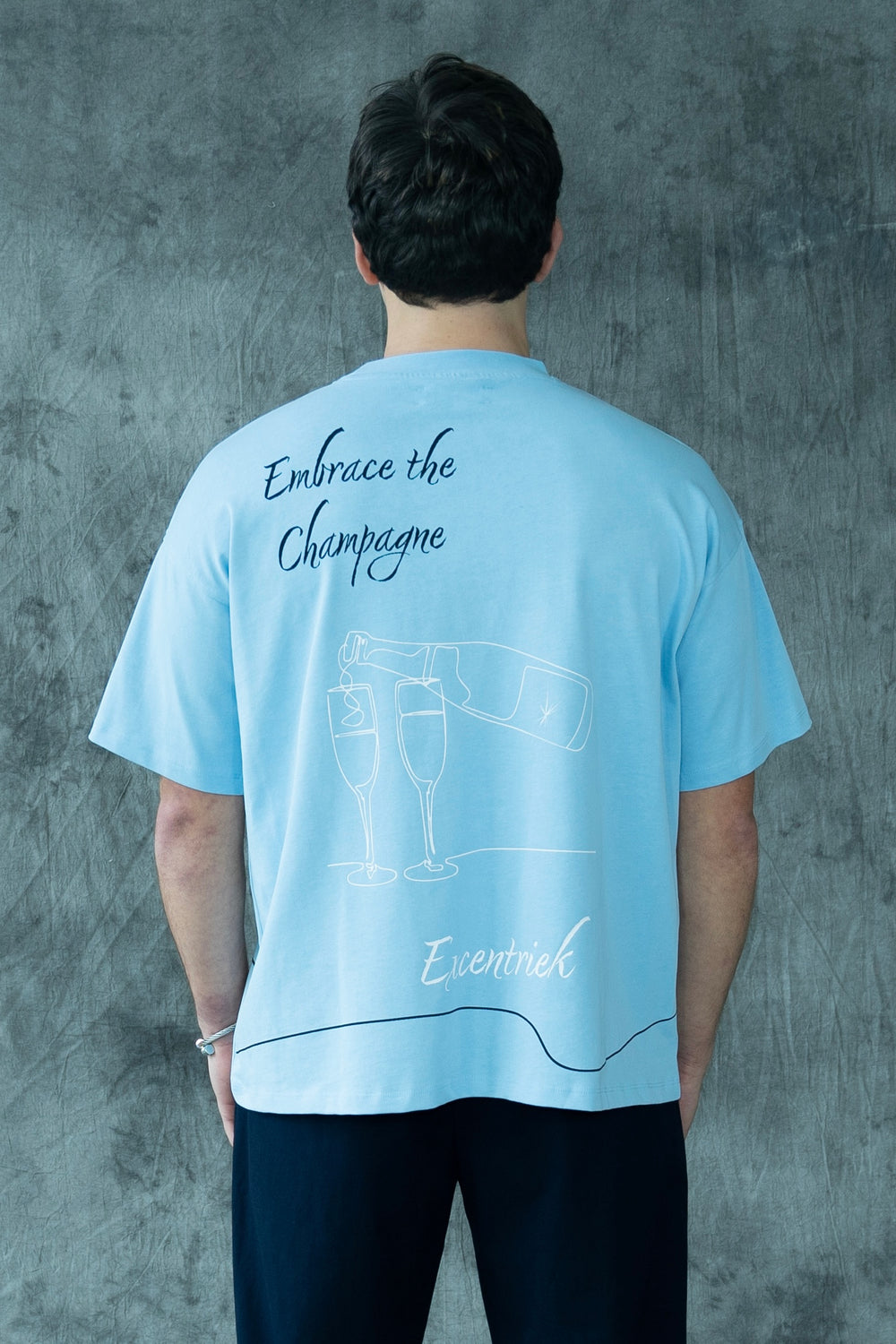 Champagne oversized T-Shirt Sky Blue