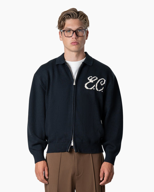 Zipped Cardigan | Deep Blue