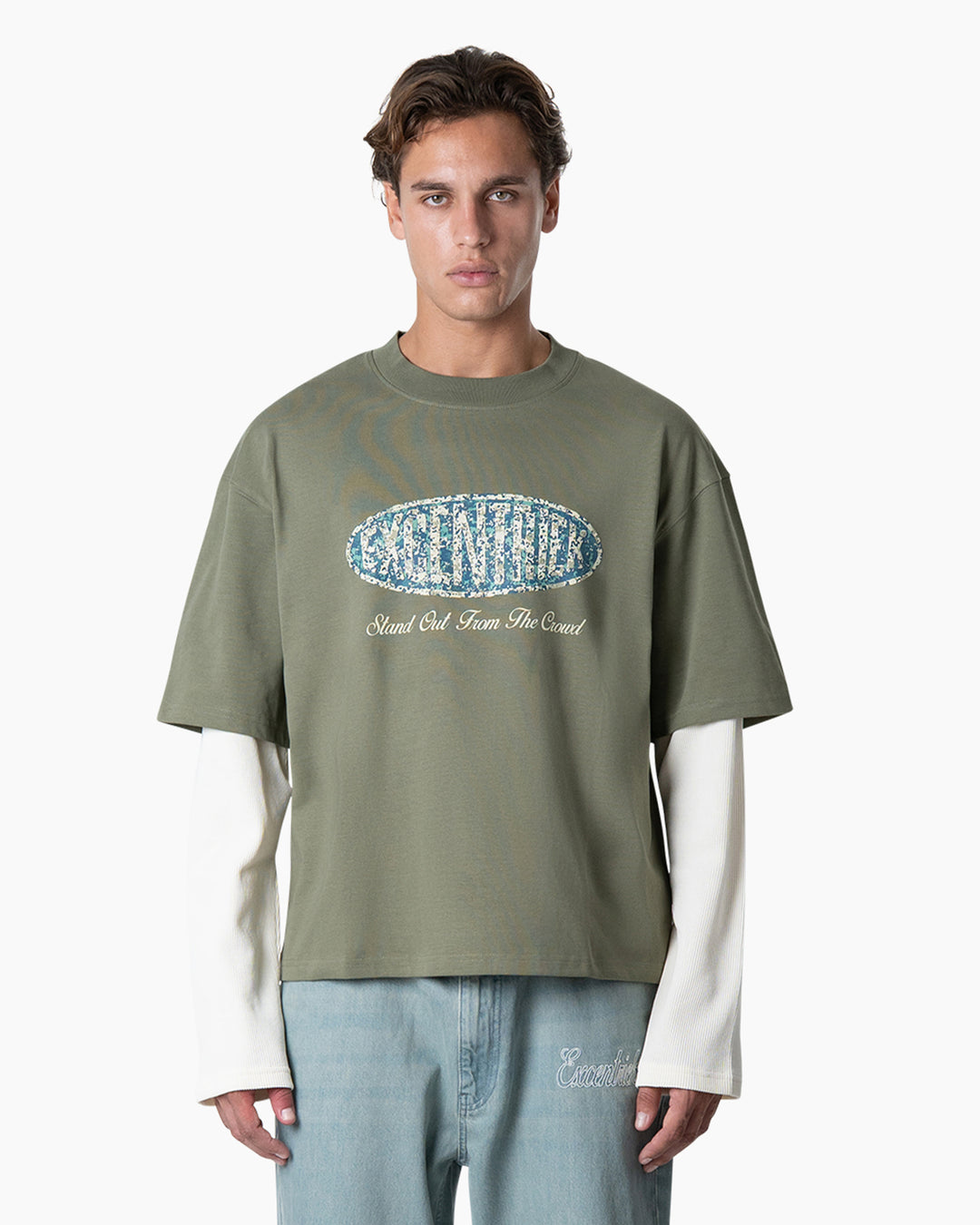 Crest Long Sleeve | Green/White