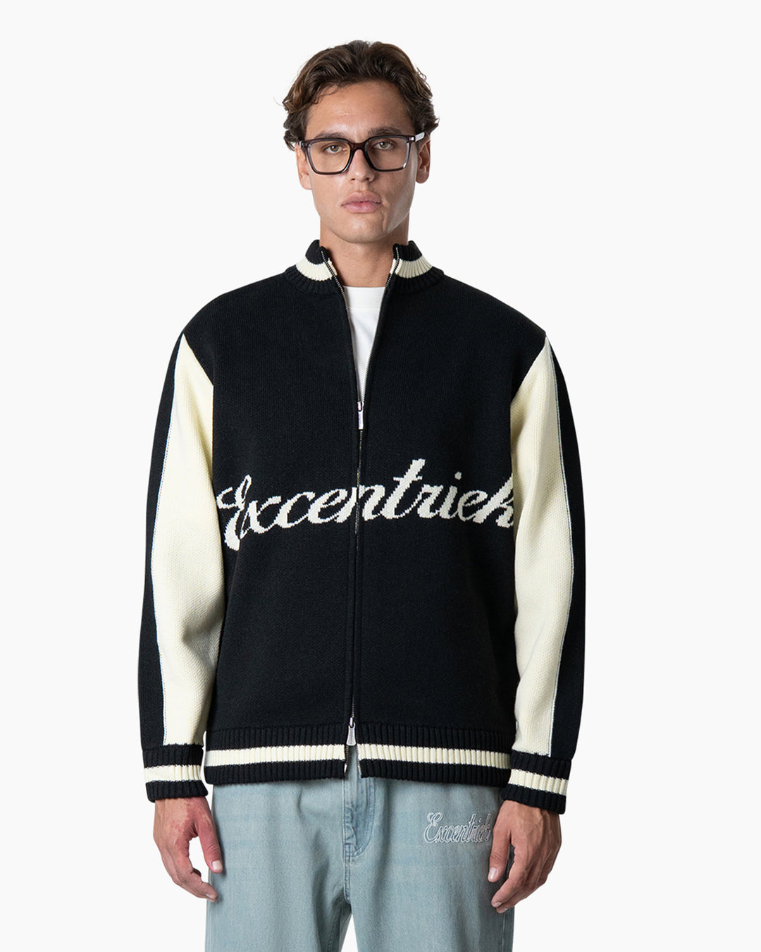College Knitted Jacket | Black/White