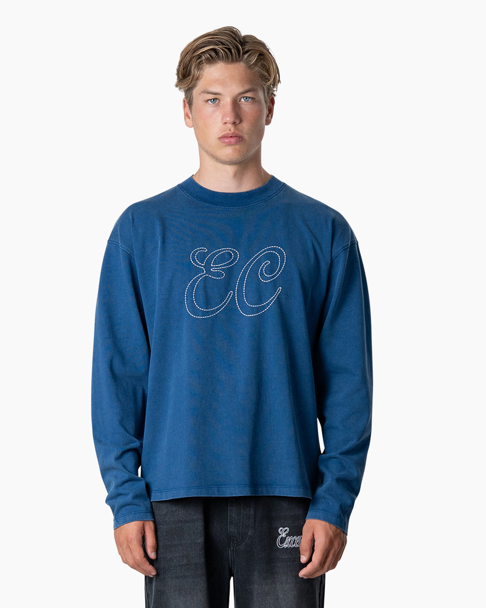 Stitched Long Sleeve | Washed Blue