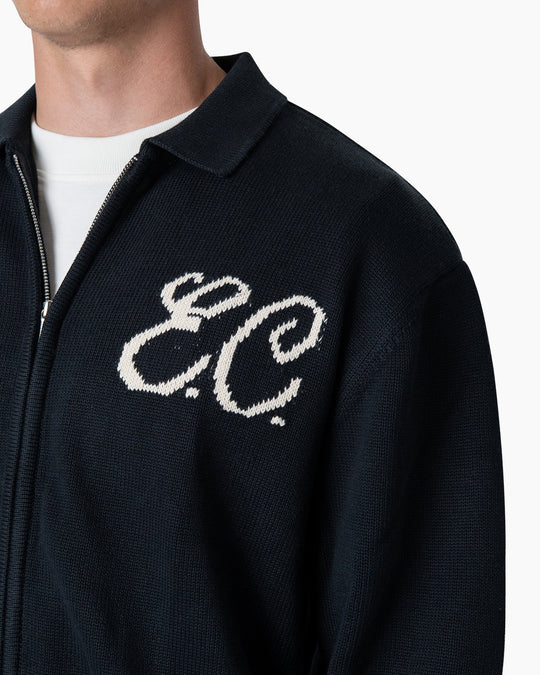 Zipped Cardigan | Deep Blue