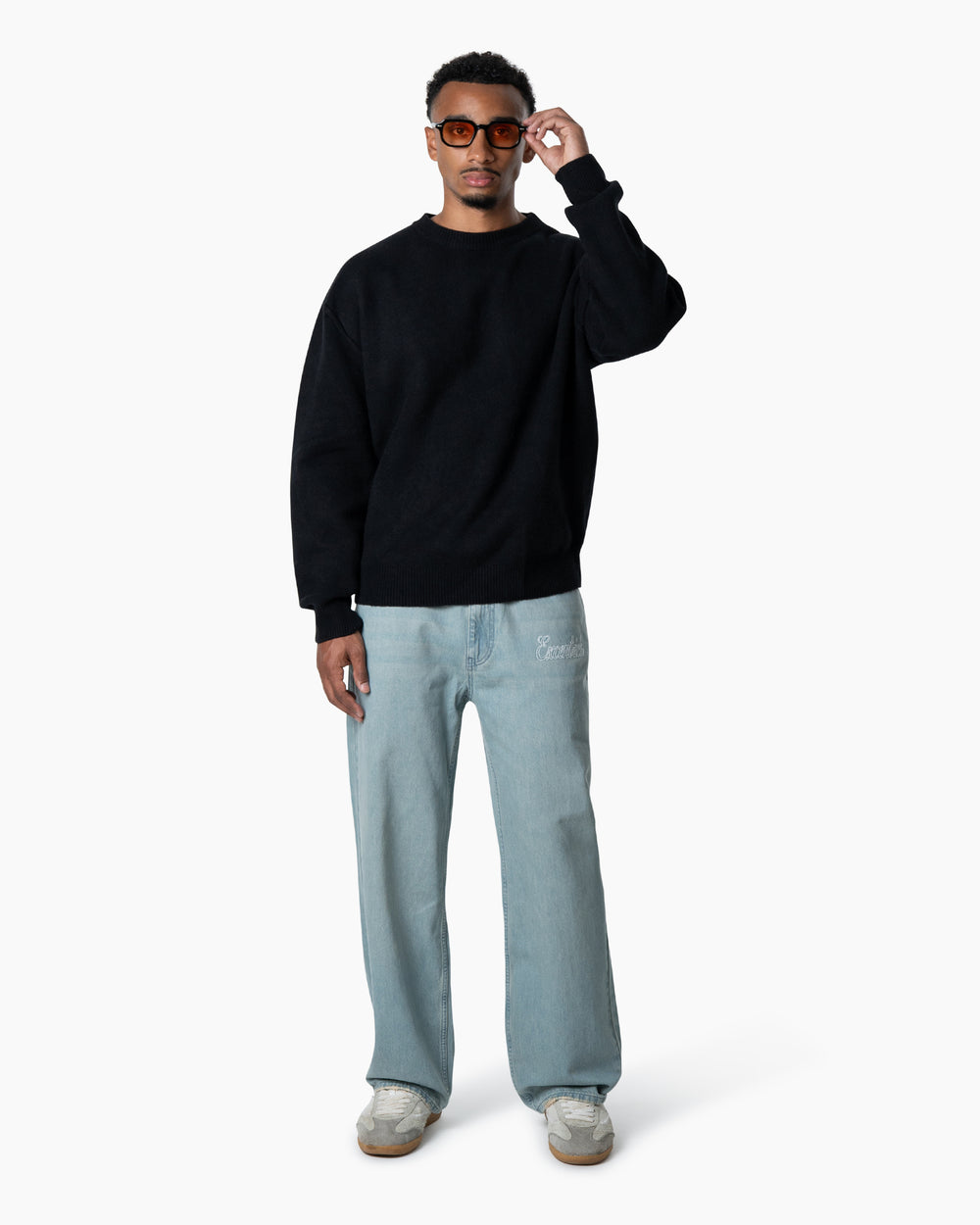Exposed Knitted Sweater | Deep Black