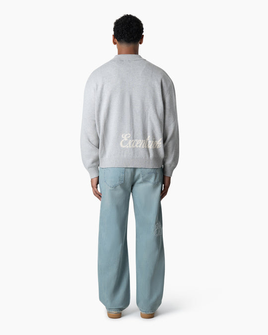 Zipped Cardigan | Marble Grey