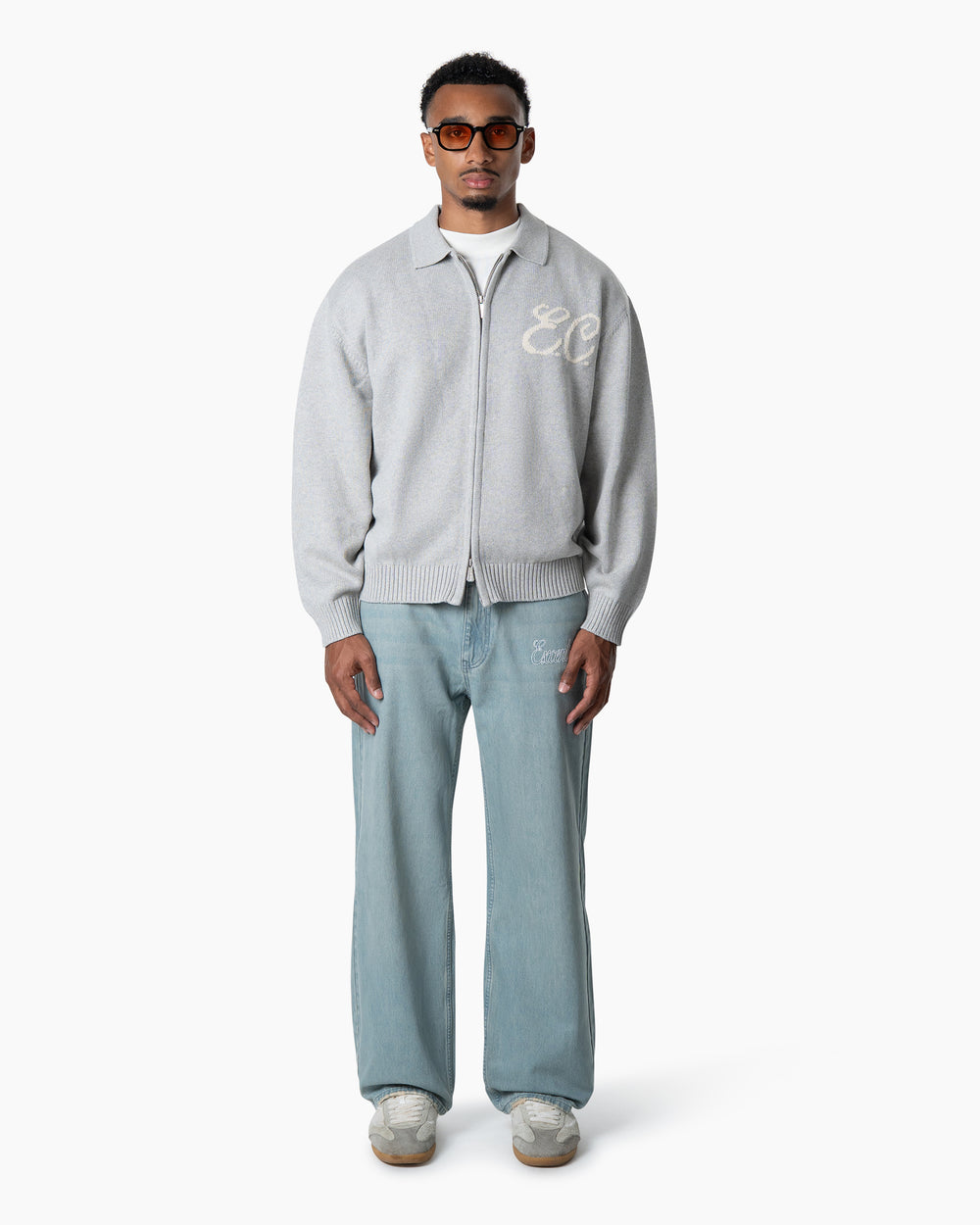 Zipped Cardigan | Marble Grey