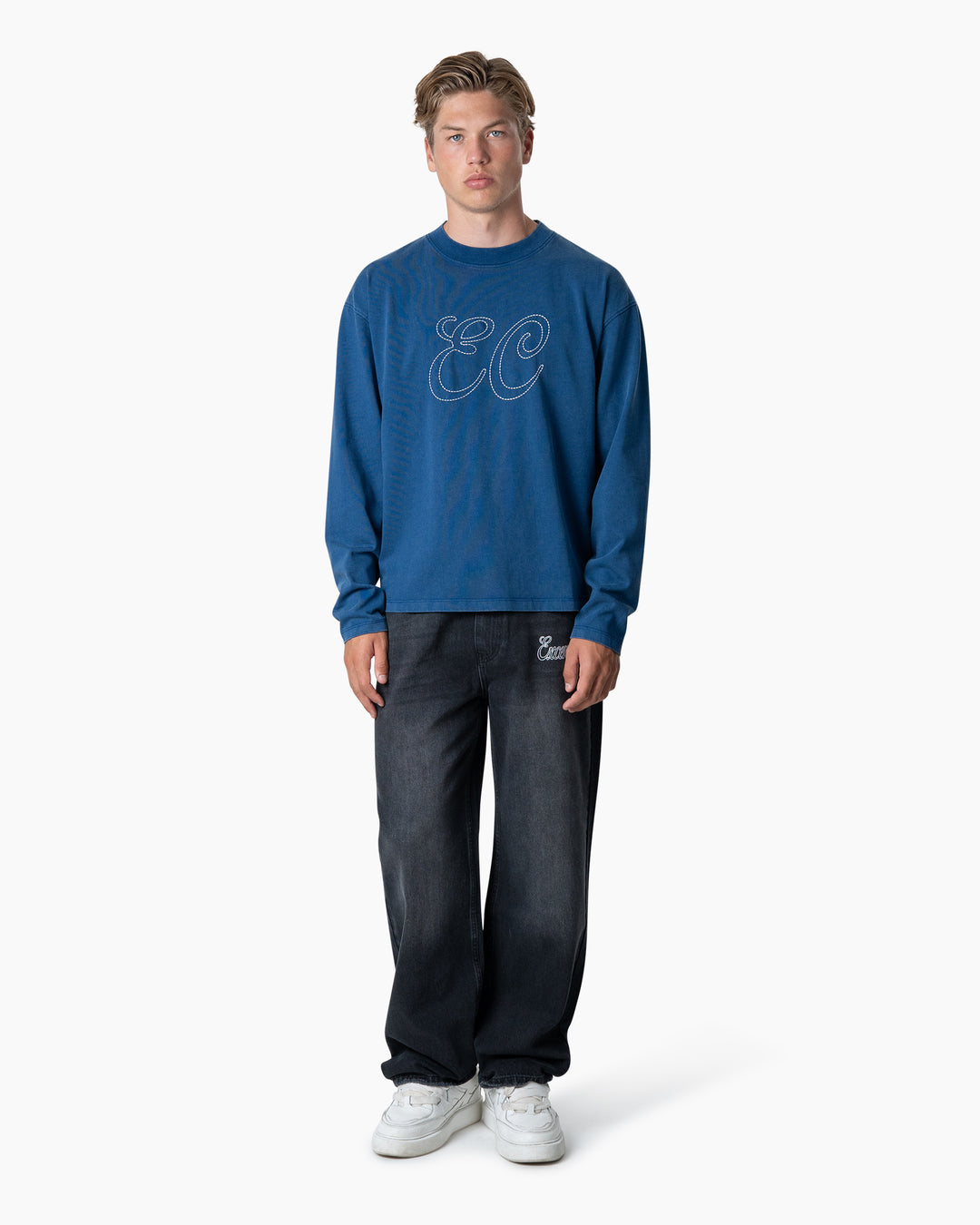 Stitched Long Sleeve | Washed Blue