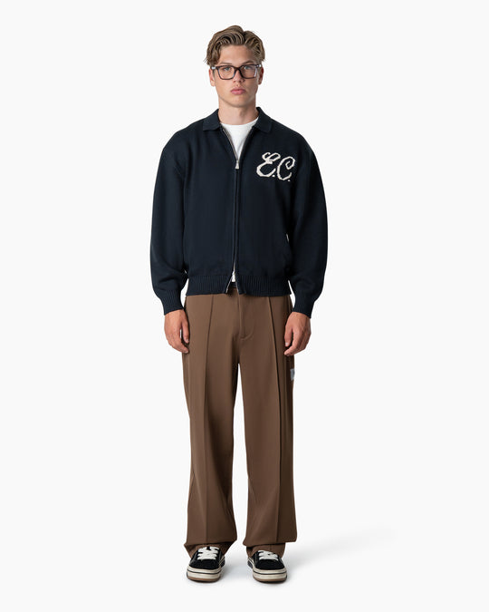 Zipped Cardigan | Deep Blue