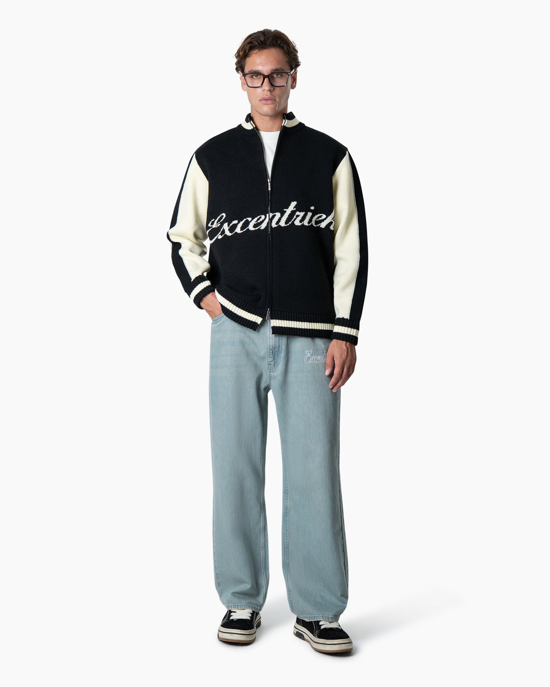 College Knitted Jacket | Black/White