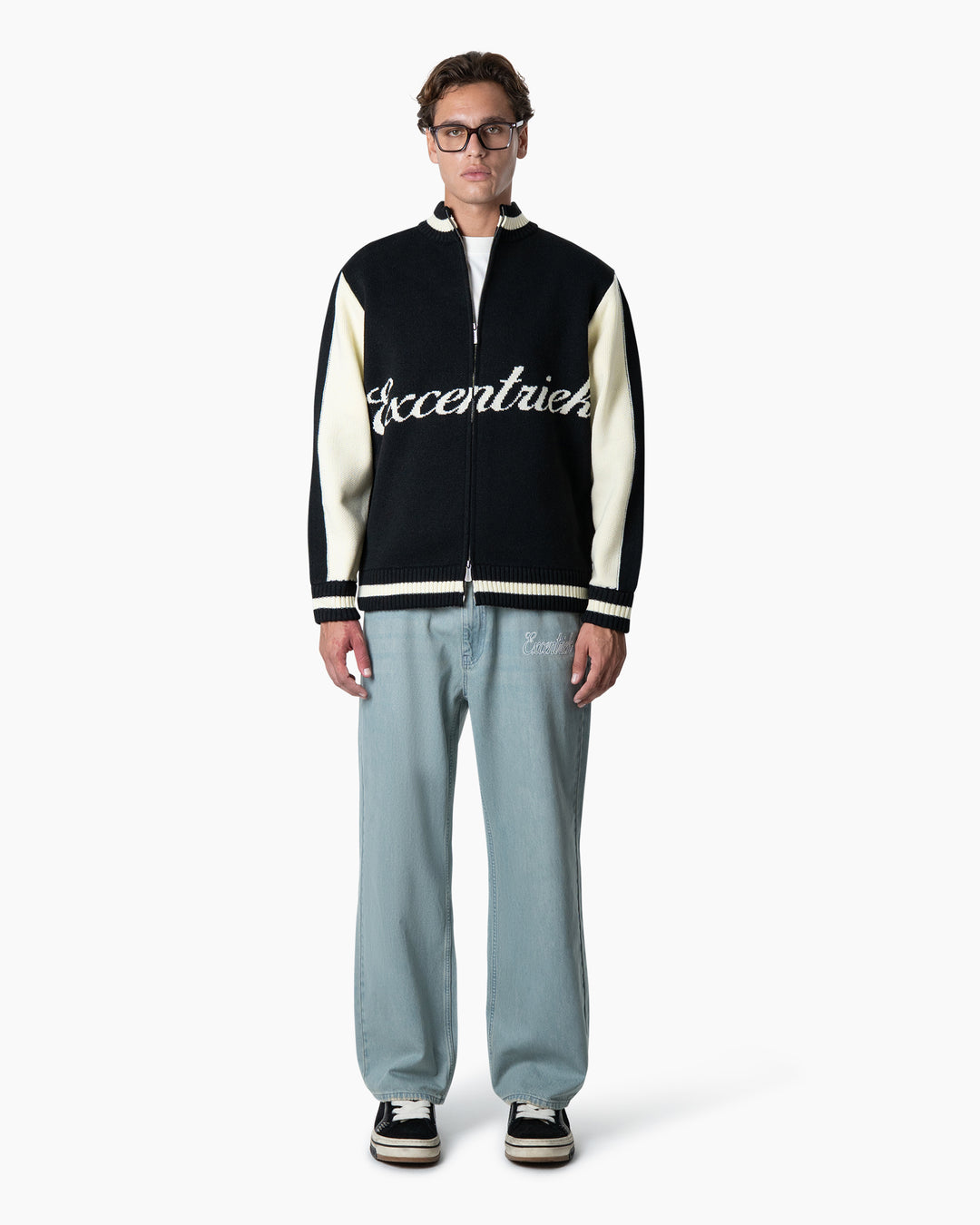 College Knitted Jacket | Black/White